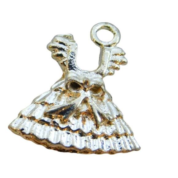 Princess Dress Pendant Charm for Necklace Bracelet Dainty Minimalist Extra Small - Picture 1 of 4